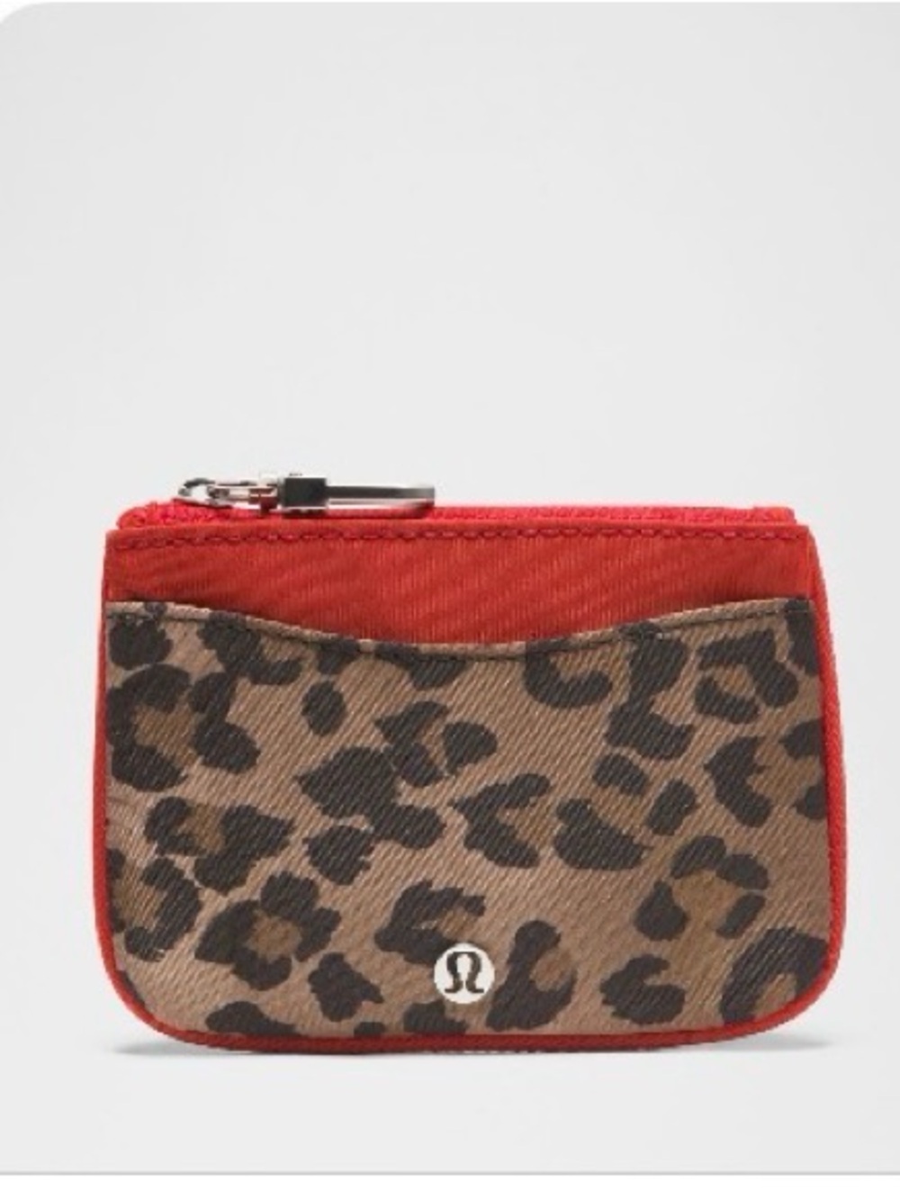 Lululemon Clippable Card Holder True Leopard/Oxford Red NWT